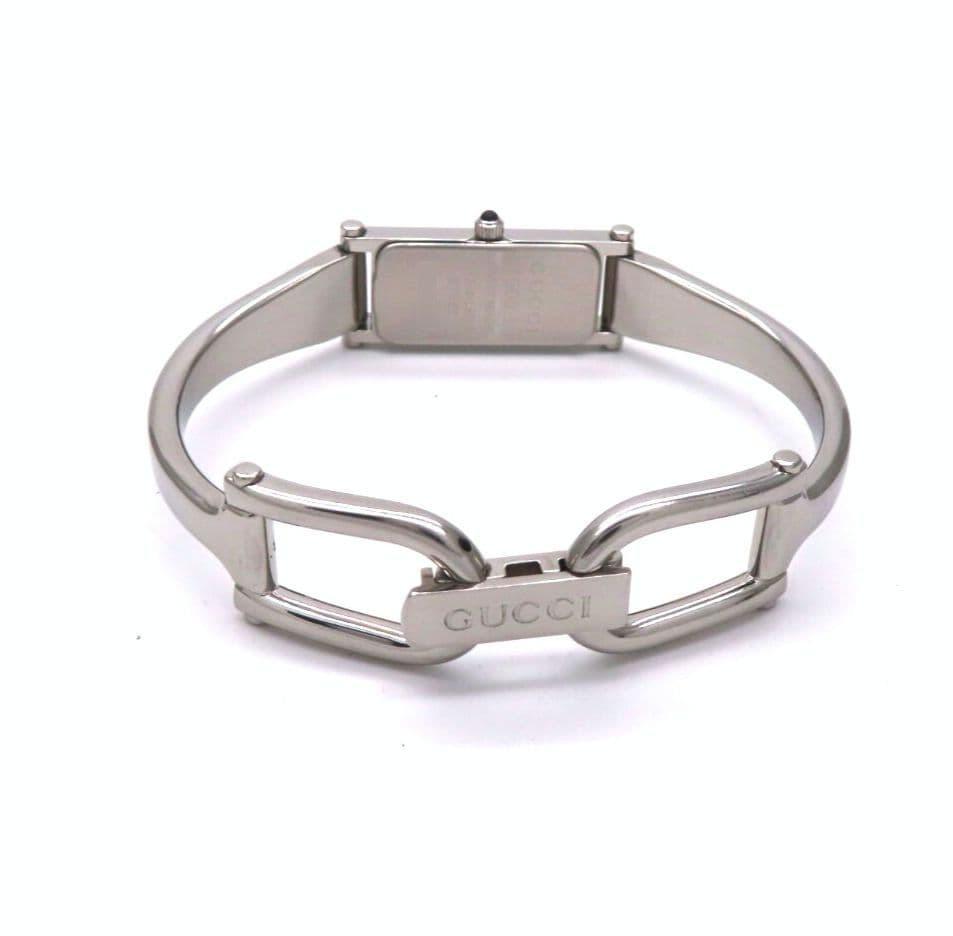 GUCCI 1500L Quartz Watch Wristwatch GG Silver Women's Authentic