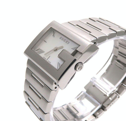 GUCCI 100L Quartz Watch Wristwatch Silver Women's Authentic