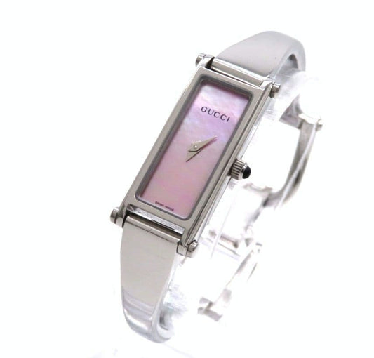 GUCCI 1500L Quartz Watch Wristwatch Pink Silver Women's Authentic