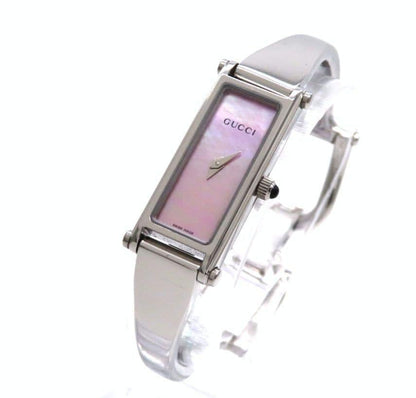 GUCCI 1500L Quartz Watch Wristwatch Pink Silver Women's Authentic
