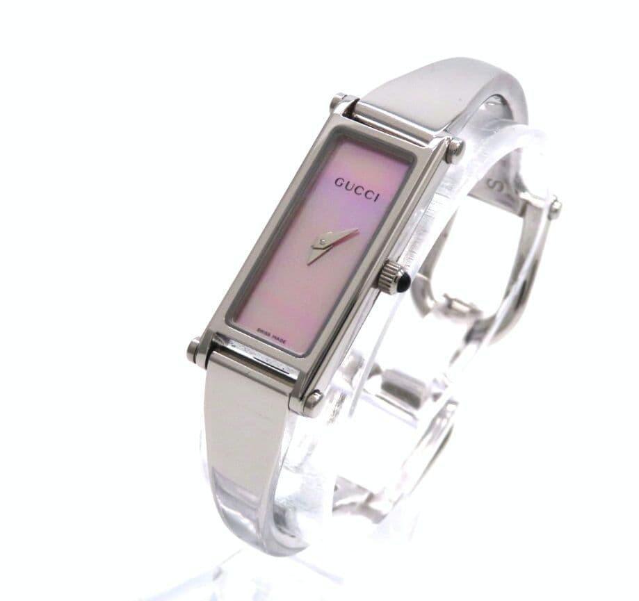 GUCCI 1500L Quartz Watch Wristwatch Pink Silver Women's Authentic