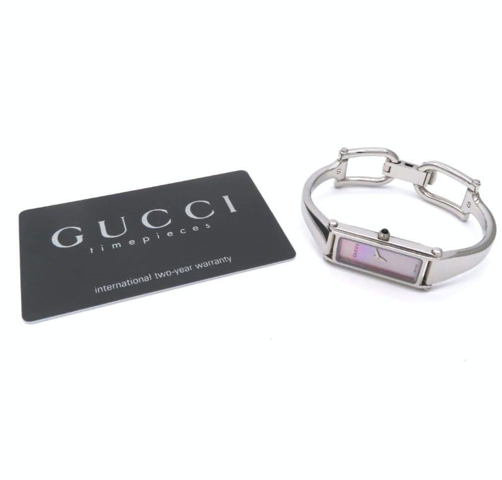GUCCI 1500L Quartz Watch Wristwatch Pink Silver Women's Authentic