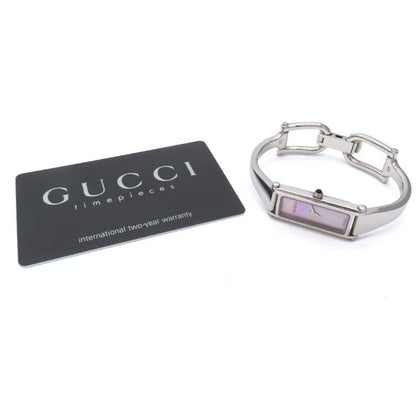 GUCCI 1500L Quartz Watch Wristwatch Pink Silver Women's Authentic
