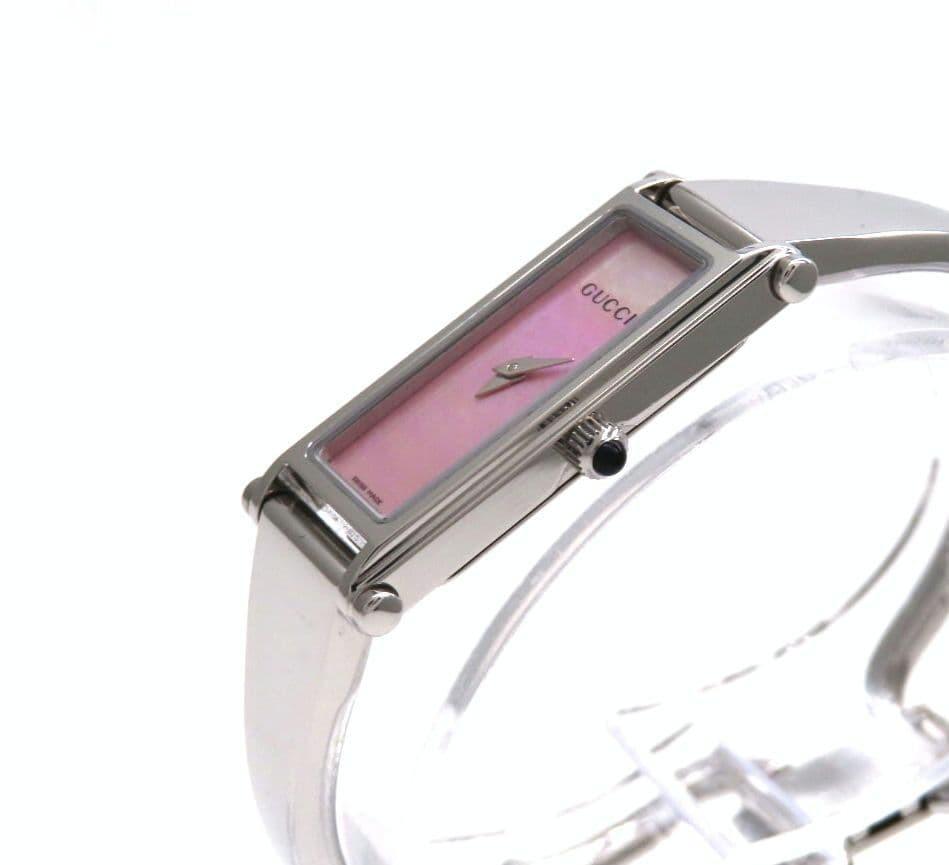 GUCCI 1500L Quartz Watch Wristwatch Pink Silver Women's Authentic