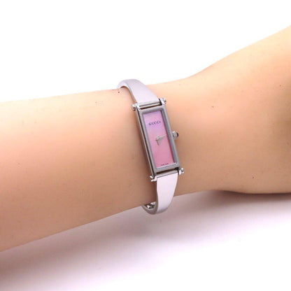GUCCI 1500L Quartz Watch Wristwatch Pink Silver Women's Authentic