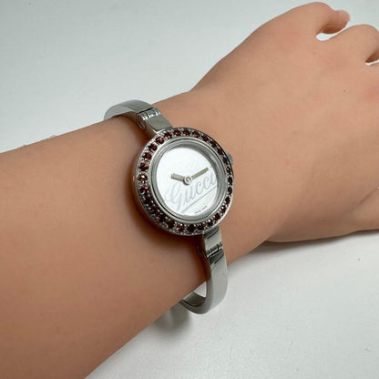 GUCCI Quartz Watch Wristwatch White Women's Authentic