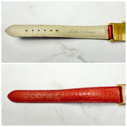 GUCCI 2600L Quartz Watch Wristwatch Gold Red Women's Authentic