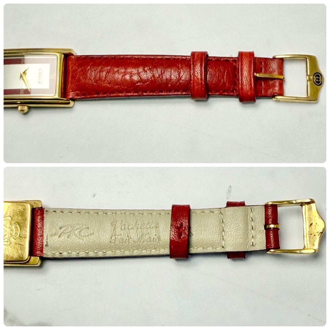 GUCCI 2600L Quartz Watch Wristwatch Gold Red Women's Authentic