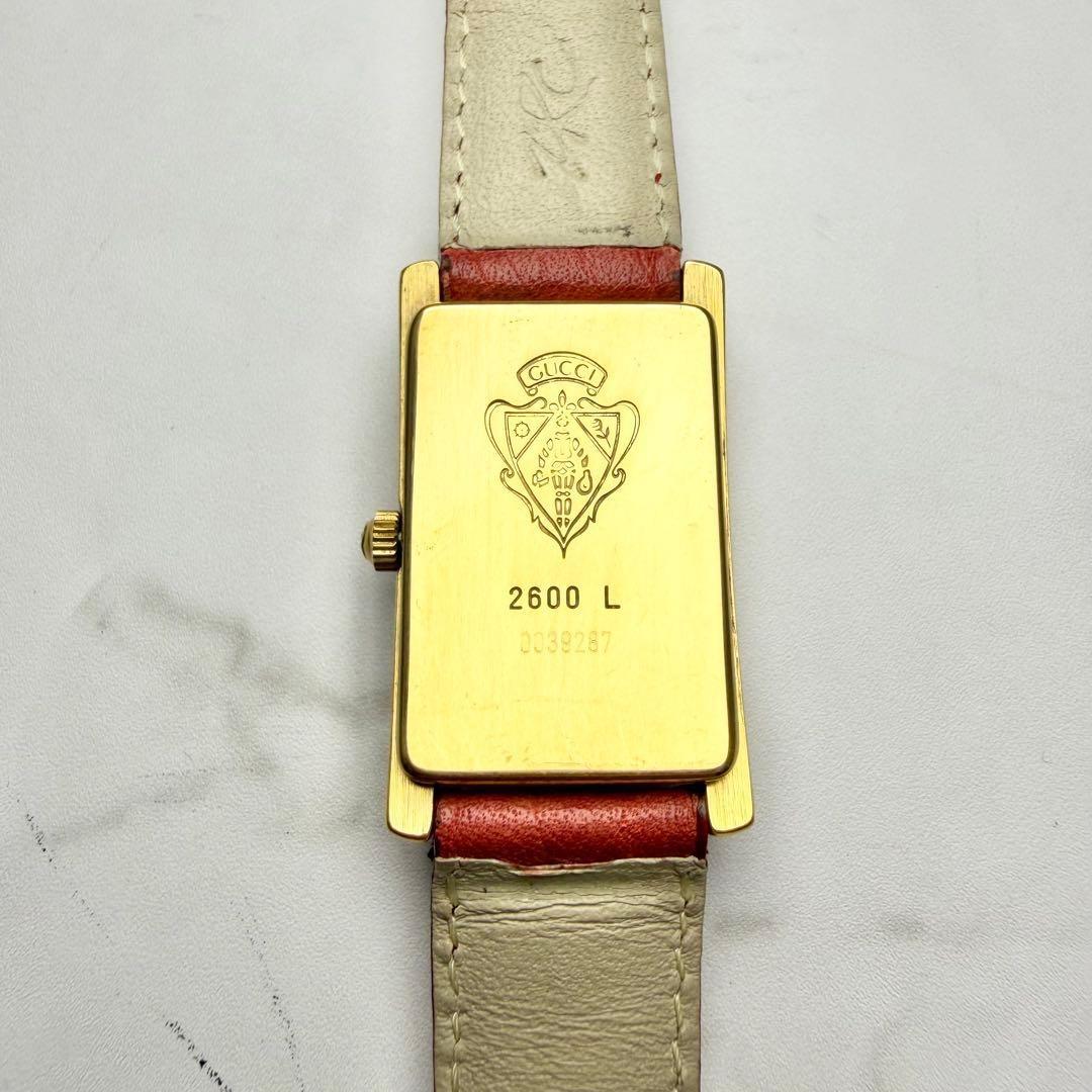 GUCCI 2600L Quartz Watch Wristwatch Gold Red Women's Authentic