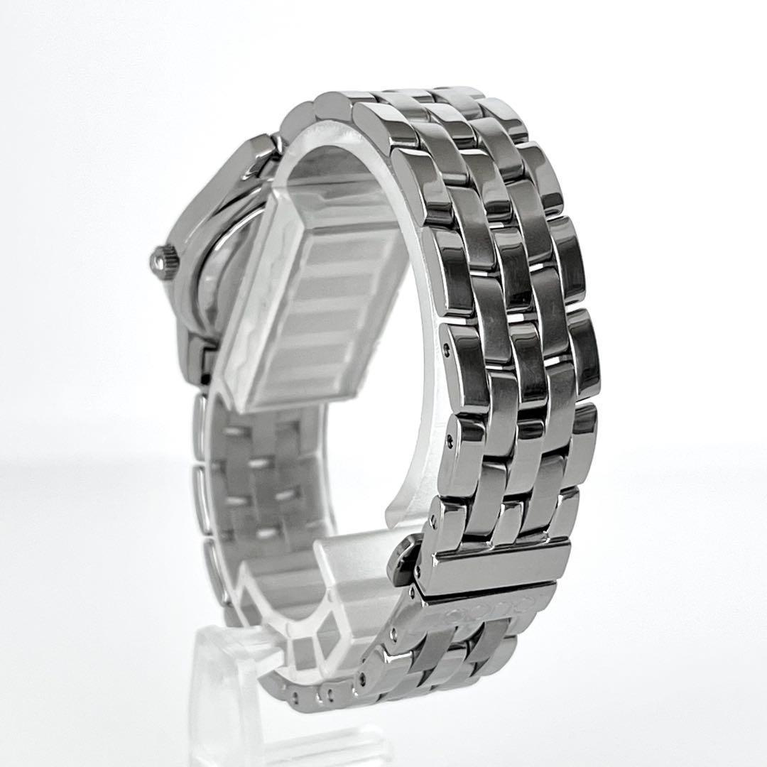 GUCCI 5500L Quartz Watch Wristwatch Silver Black Women's Authentic