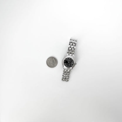GUCCI 5500L Quartz Watch Wristwatch Silver Black Women's Authentic