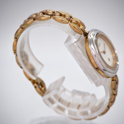 GUCCI Quartz Watch Wristwatch GG Gold White Women's Authentic