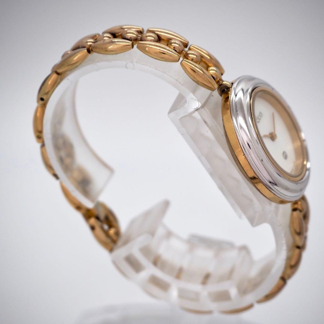 GUCCI Quartz Watch Wristwatch GG Gold White Women's Authentic