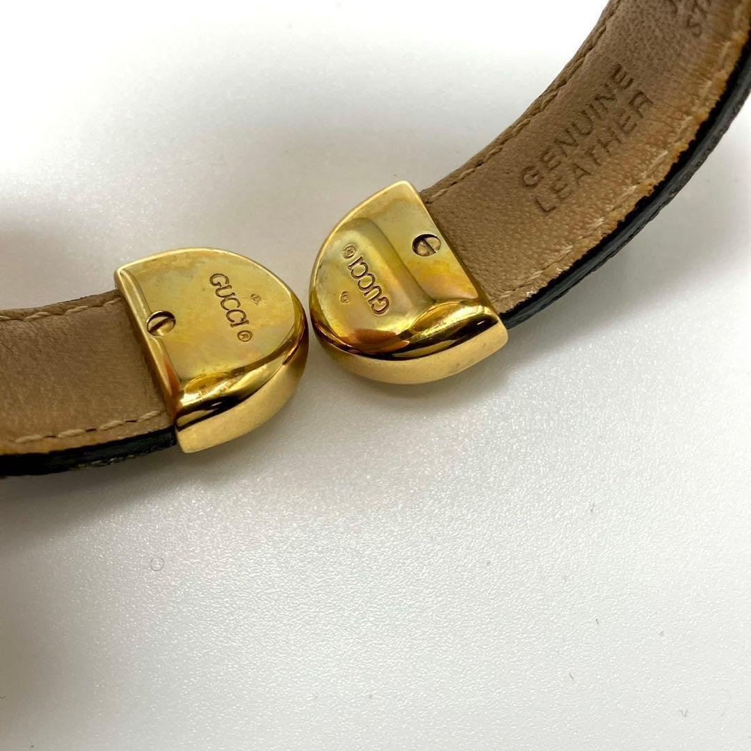 GUCCI 6600L Quartz Watch Wristwatch Gold White Women's Authentic