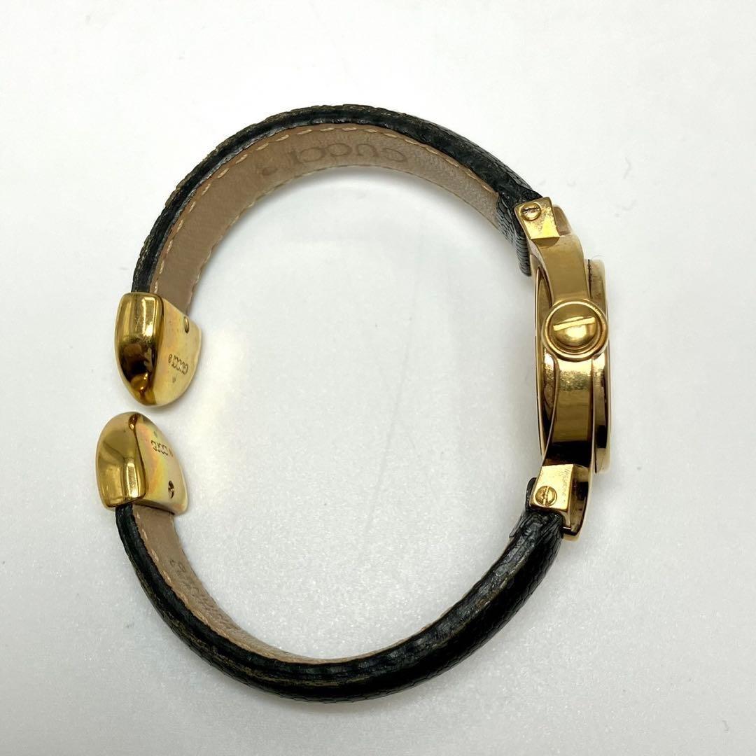 GUCCI 6600L Quartz Watch Wristwatch Gold White Women's Authentic