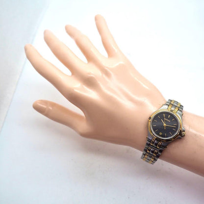 GUCCI 9040L Quartz Watch Wristwatch GG Gold Silver Black Women's Authentic