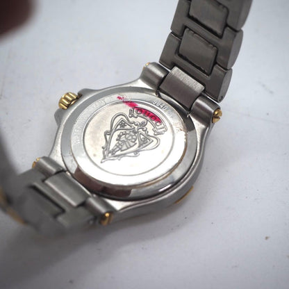 GUCCI 9040L Quartz Watch Wristwatch GG Gold Silver Black Women's Authentic