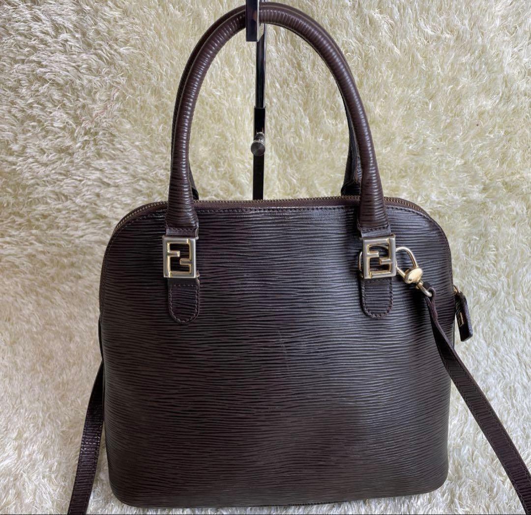 FENDI Hand Shoulder Bag Tote Purse 2way FF Authentic