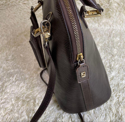 FENDI Hand Shoulder Bag Tote Purse 2way FF Authentic