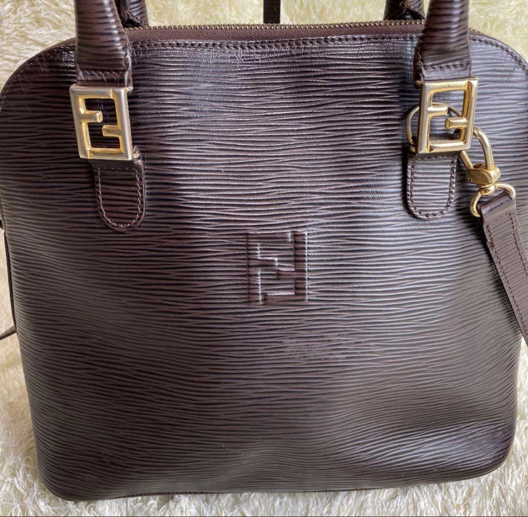 FENDI Hand Shoulder Bag Tote Purse 2way FF Authentic