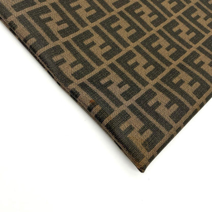 FENDI Hand Bag Tote Purse FF Zucca PVC Leather Brown Black Authentic