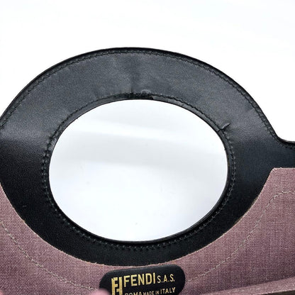 FENDI Hand Bag Tote Purse FF Zucca PVC Leather Brown Black Authentic