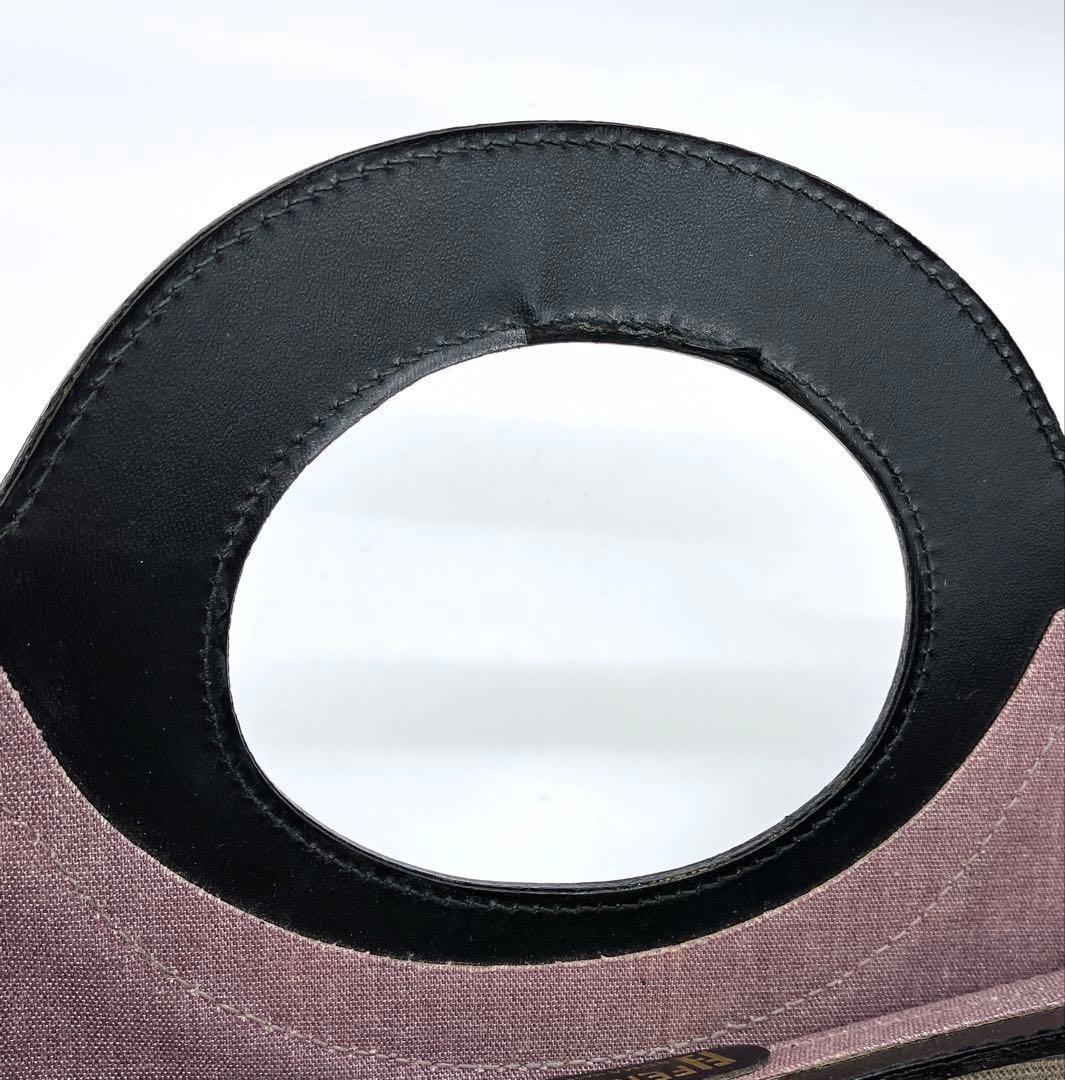 FENDI Hand Bag Tote Purse FF Zucca PVC Leather Brown Black Authentic