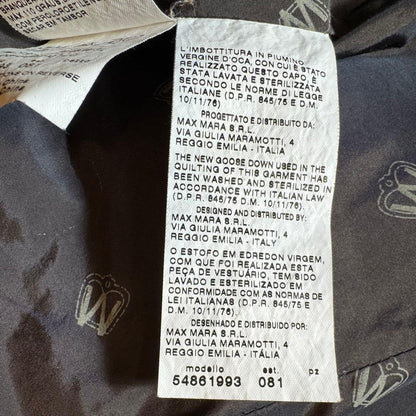 Weekend Max Mara Down Coat Asian fit L 40 US size M Khaki Brown Authentic