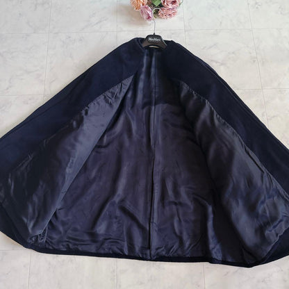 Max Mara Gown Coat Asian fit XL 42 US size L Navy Authentic