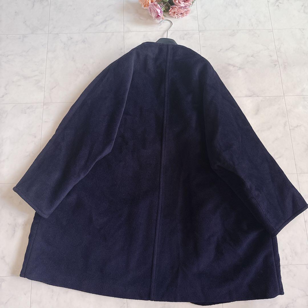 Max Mara Gown Coat Asian fit XL 42 US size L Navy Authentic