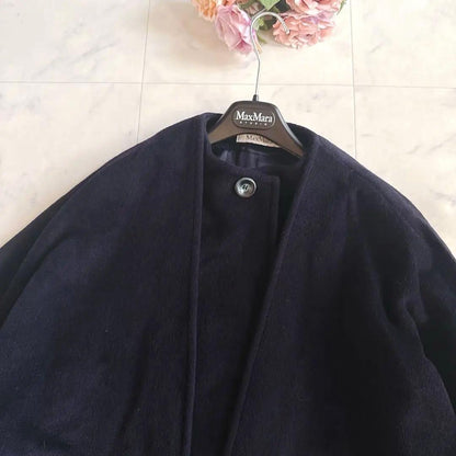 Max Mara Gown Coat Asian fit XL 42 US size L Navy Authentic