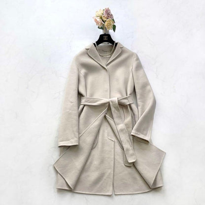 S Max Mara CUCITO A MANO Coat Asian fit L 40 US size M Beige Authentic