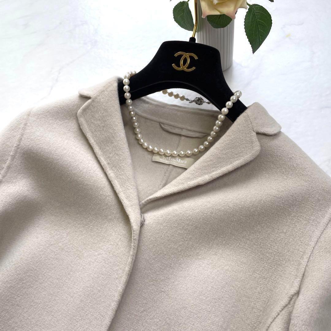 S Max Mara CUCITO A MANO Coat Asian fit L 40 US size M Beige Authentic