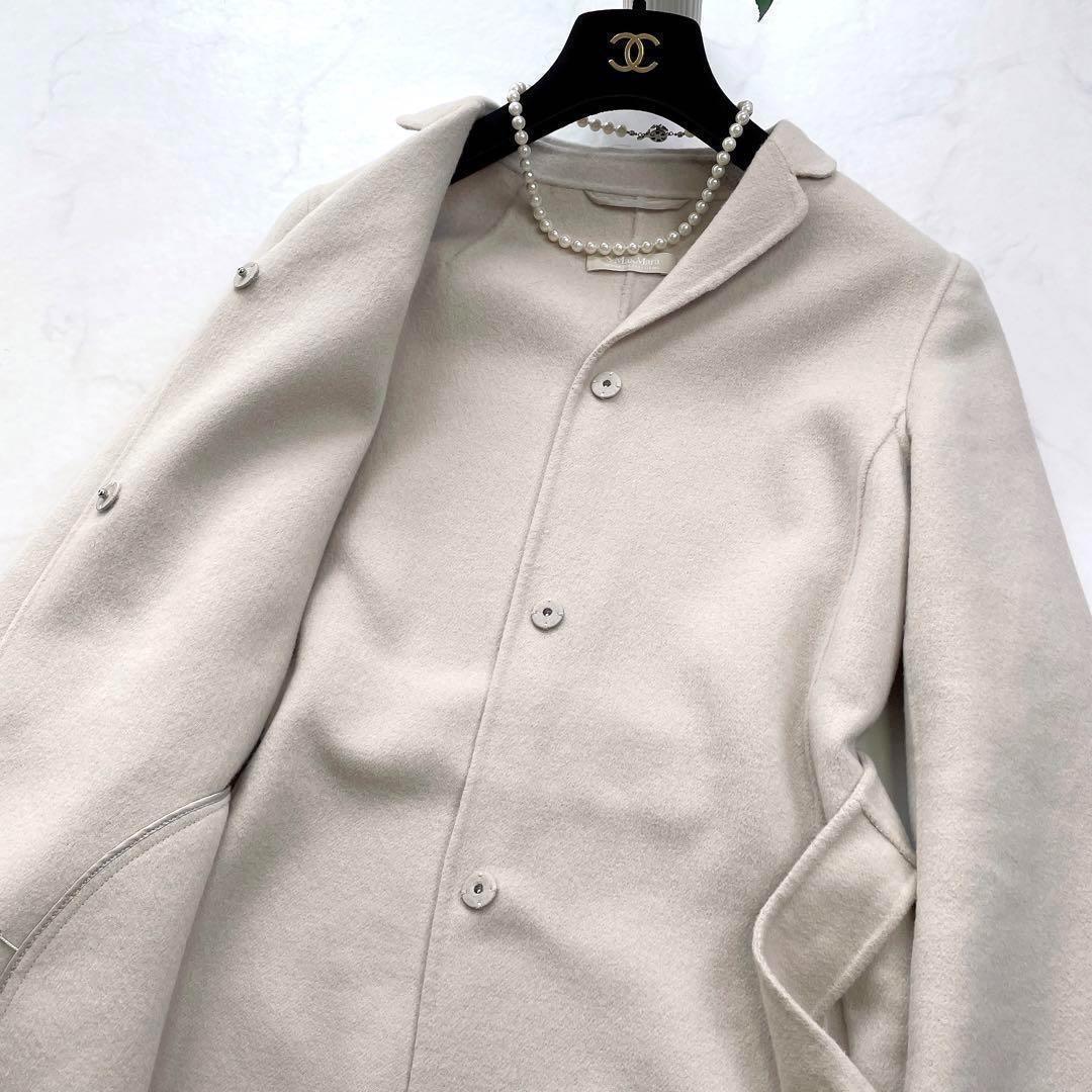 S Max Mara CUCITO A MANO Coat Asian fit L 40 US size M Beige Authentic