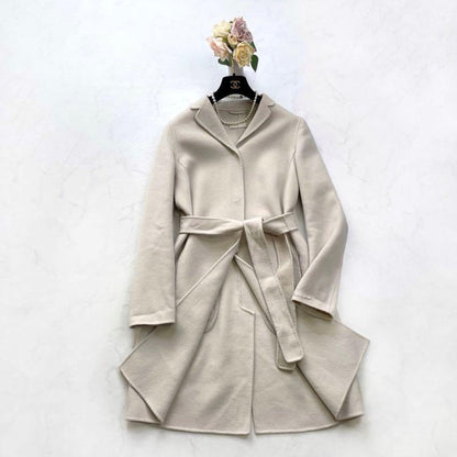S Max Mara CUCITO A MANO Coat Asian fit L 40 US size M Beige Authentic