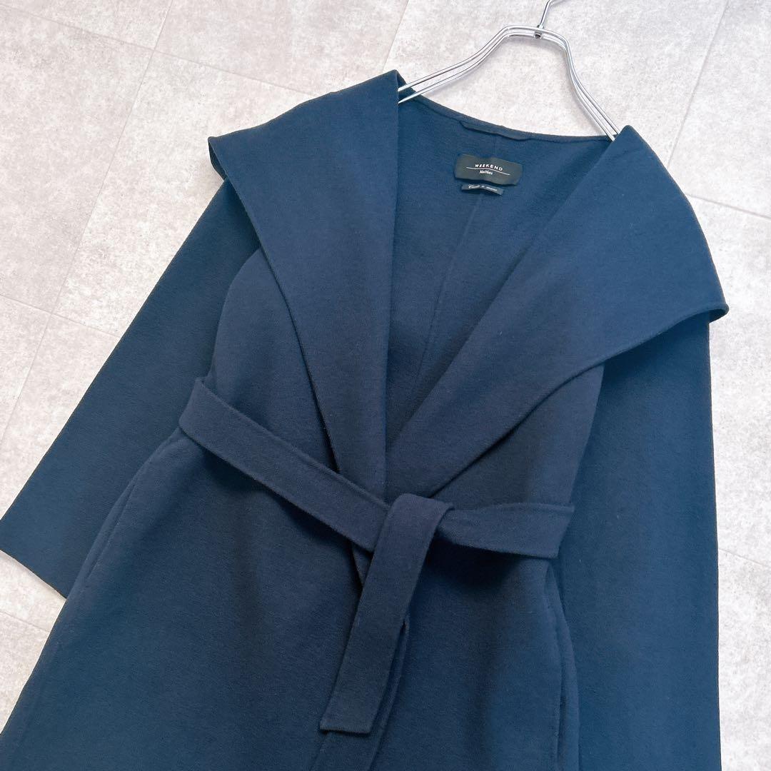 Weekend Max Mara Cucito A Mano Coat Asian fit S 36 US size XS Navy Authentic