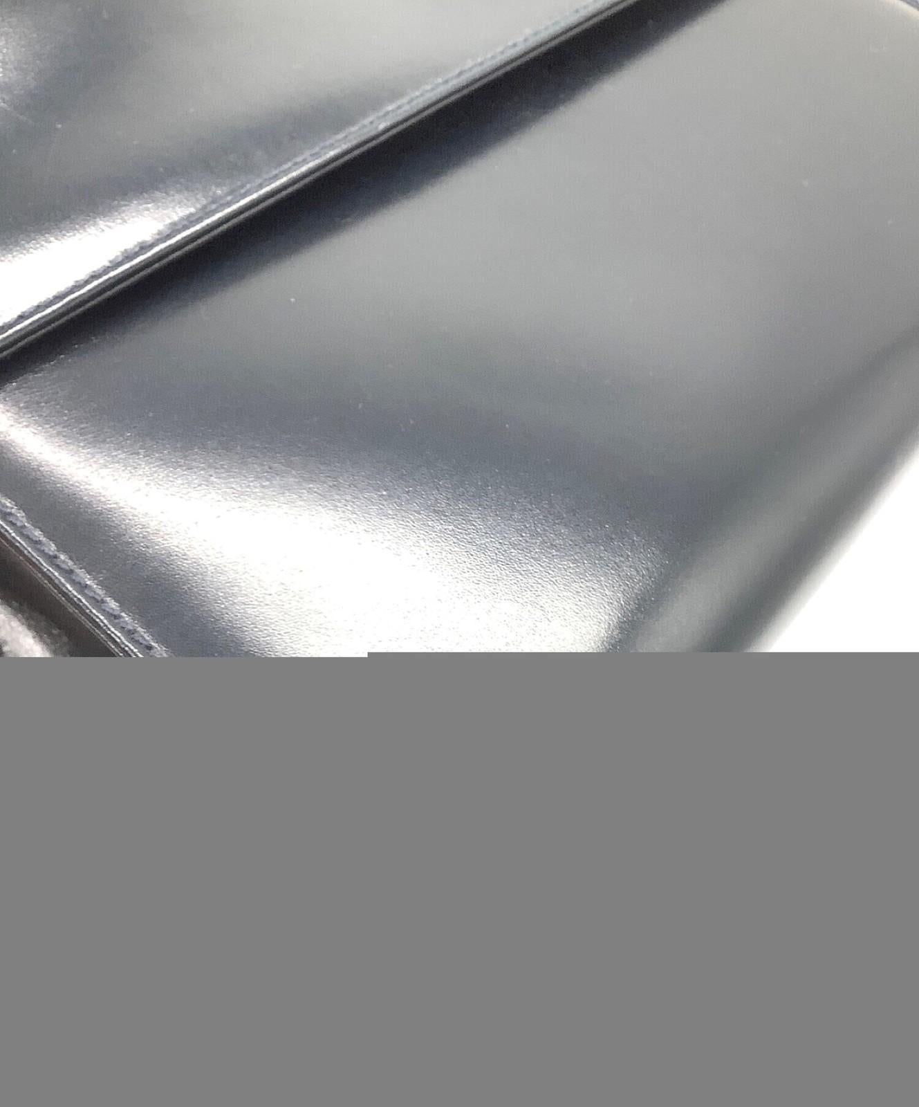 Salvatore Ferragamo Shoulder Bag Purse Leather Navy Black Authentic