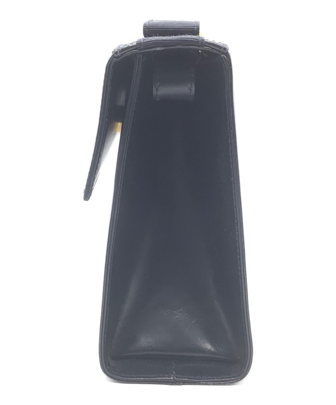 Salvatore Ferragamo Shoulder Bag Purse Leather Navy Black Authentic