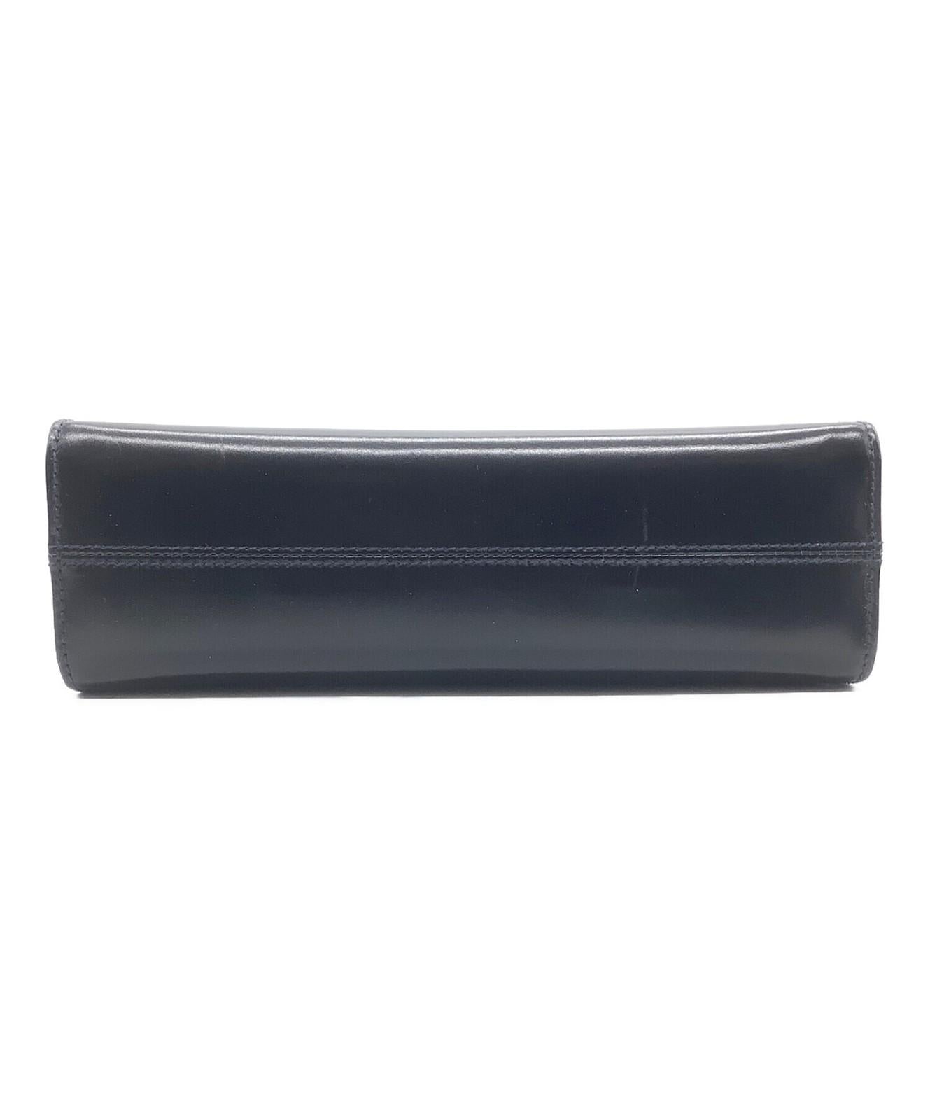 Salvatore Ferragamo Shoulder Bag Purse Leather Navy Black Authentic