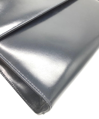 Salvatore Ferragamo Shoulder Bag Purse Leather Navy Black Authentic