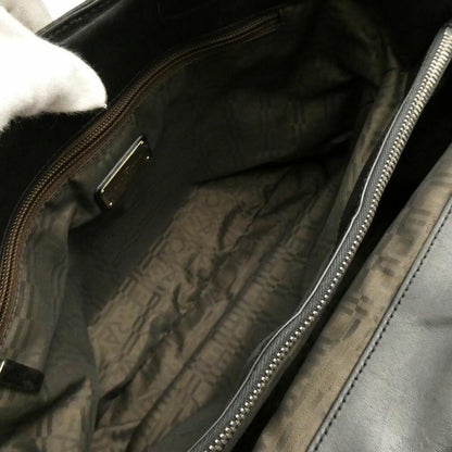 Salvatore Ferragamo Hand Bag Tote Purse Logo Leather Black Authentic