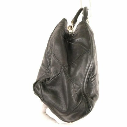 Salvatore Ferragamo Hand Bag Tote Purse Logo Leather Black Authentic