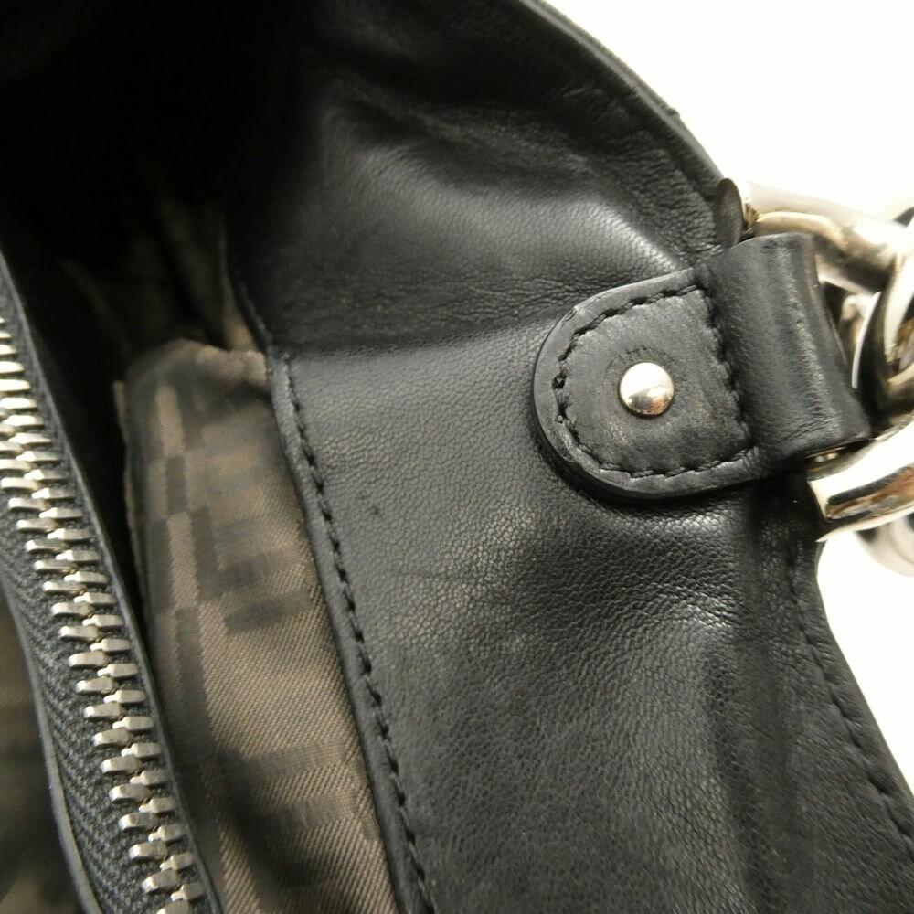 Salvatore Ferragamo Hand Bag Tote Purse Logo Leather Black Authentic