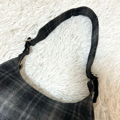 Salvatore Ferragamo Shoulder Bag Purse Wool Gray Authentic