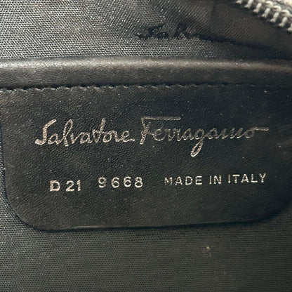 Salvatore Ferragamo Shoulder Bag Purse Wool Gray Authentic