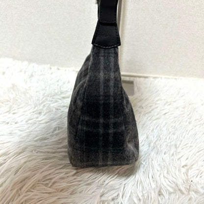 Salvatore Ferragamo Shoulder Bag Purse Wool Gray Authentic