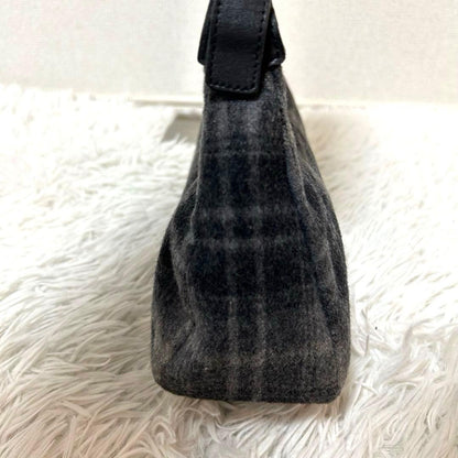 Salvatore Ferragamo Shoulder Bag Purse Wool Gray Authentic