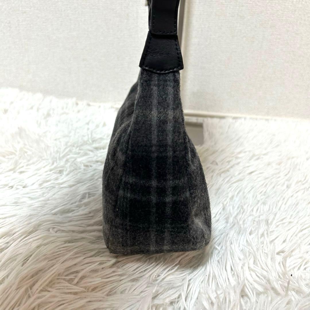 Salvatore Ferragamo Shoulder Bag Purse Wool Gray Authentic