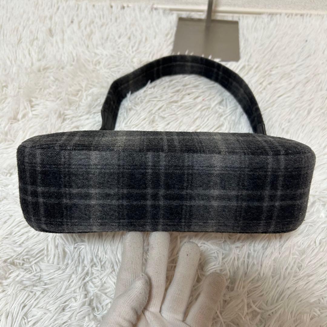 Salvatore Ferragamo Shoulder Bag Purse Wool Gray Authentic