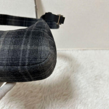 Salvatore Ferragamo Shoulder Bag Purse Wool Gray Authentic